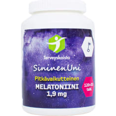 Terveyskaista SininenUni Melatoniini 1,9 mg Pitkävaikutteinen 150 tabl. ravintolisä