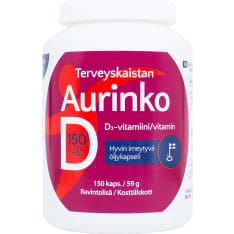 Terveyskaista Aurinko D 150 µg 150 kaps. ravintolisä