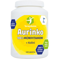 Terveyskaista Aurinko 100% Multivitamin + Choline 100 tabl.