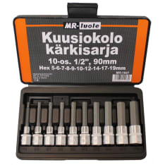 MR-tuote 10-osainen 1/2" 90mm kuusiokoloavainsarja