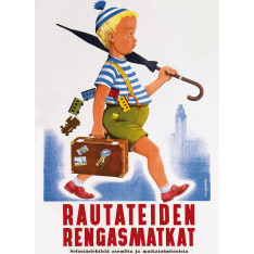 Come to Finland Sateenvarjopoika postikortti