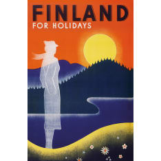 Come to Finland Lapin haamunainen postikortti