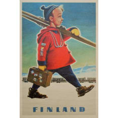 Come to Finland Suksipoika puukortti
