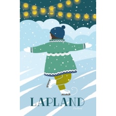 Come to Finland Lapland skater by E Alm postikortti