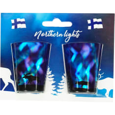 Happy Traveler Aurora Borealis 2 kpl sininen snapsilasi