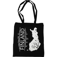 Happy Orange Finland Home region black canvas bag