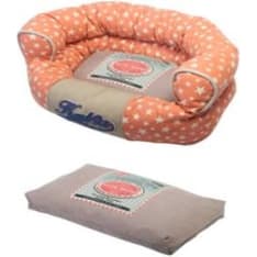 Katsu 75 x 50 x 20 cm oranssi/beige tähtikuviollinen lemmikin reunapeti