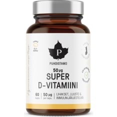 Puhdistamo Super D-vitamiini 50 µg  60 kaps. ravintolisä