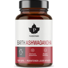 Puhdistamo Earth Luomu Ashwagandha 120 kaps. ravintolisä