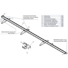 PP product solar panel 3000 mm wall mounting rail