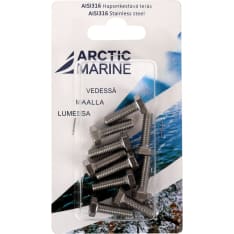 Arctic Marine DIN933 AISI 316 M6X20 10 kpl kuusioruuvi