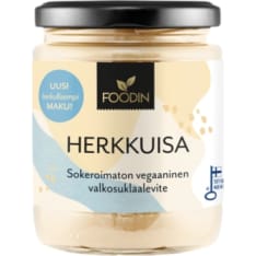 Foodin Herkkuisa Vegaaninen Sokeroimaton 240g valkosuklaalevite
