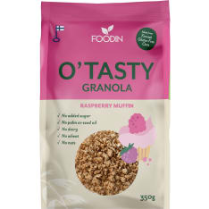 Foodin O`Tasty Vadelma 350g kauragranola