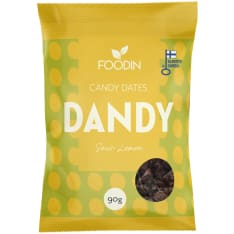 Foodin Dandy Candy Dates Sour Lemon 90 g karkkitaatelit