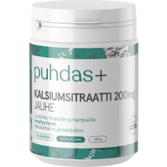 Puhdas+ Kalsiumsitraatti 200 mg 120 g ravintolisä