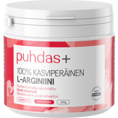 Puhdas+ 100% Kasvisperäinen L-arginiini 200 g ravintolisä