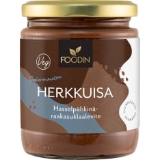 Foodin Herkkuisa Sokeroimaton 230 g hasselpähkinäraakasuklaalevite
