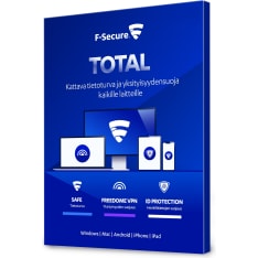 F-Secure TOTAL 24 kk 3 laitetta tietoturvaohjelma