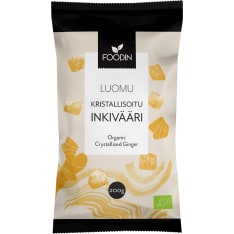 Foodin Luomu 200g kristallisoitu inkivääri