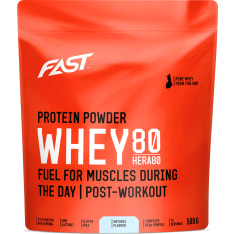 Fast Hera80 Maustamaton 500 g heraproteiinijauhe
