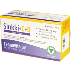 Fennovita Sinkki Plus Kupari ja C-vitamiini 100 kaps ravintolisä