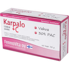 Fennovita Karpalo + C ja Sinkki 60 kaps. ravintolisä