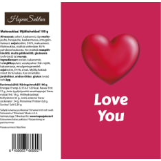 Silver chocolate Love You chocolate bar