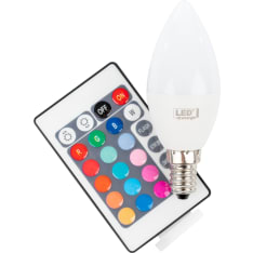 Led Energie E14 250lm 2700K RGB+W led candle lamp with remote control