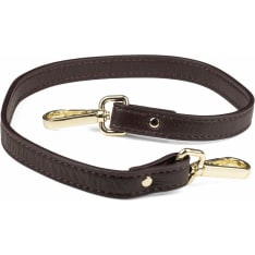 Aarni dark brown/gold short deerskin shoulder strap
