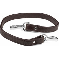 Aarni dark brown/silver short deerskin shoulder strap