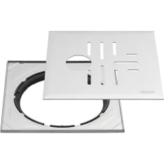 Vieser Classic Rst 32mm pipe outlet, with frame 197x197 mm floor drain cover