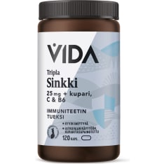 Vida Tripla Sinkki 25 mg 120 kaps. ravintolisä