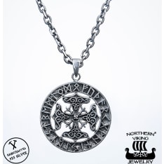 Northern Viking Jewelry Four Thor's Hammers silver pendant