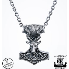 Northern Viking Jewelry Goat Thorin Vasara hopeariipus
