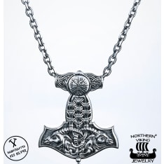 Northern Viking Jewelry Vegvisir Thorin Vasara hopeariipus