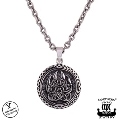 Northern Viking Jewelry Bear Paw silver pendant