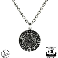 Northern Viking Jewelry Odin's Ravens Hugin & Muni silver pendant