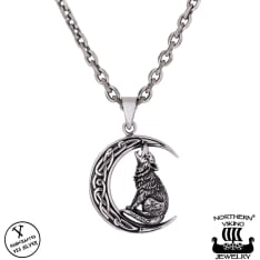 Northern Viking Jewelry Moon Wolf hopeariipus