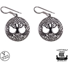 Northern Viking Jewelry Tree of life silver earrings