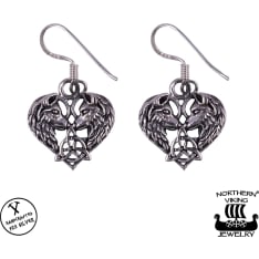 Northern Viking Jewelry Heart Wolf korvakorut