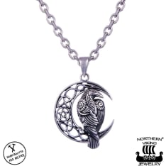 Northern Viking Jewelry Moon Raven And Star riipus