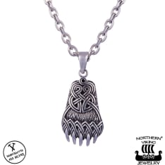 Northern Viking Jewelry Oxidized Bear Claw riipus