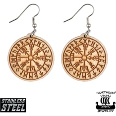 Northern Viking Jewelry Vegvisir puukorvakorut