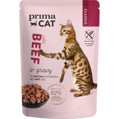 PrimaCat Classic 85 g nautaa kastikkeessa