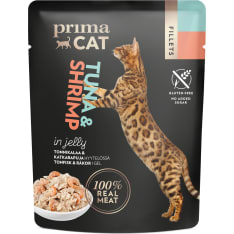 PrimaCat Fillets Tonnikalaa ja katkarapua hyytelössä 50 g