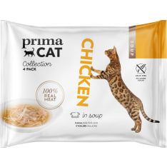 PrimaCat Soup Kananlihaa liemessä 4 x 40 g kissan täydennysrehu