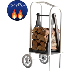 TidyFire WoodCart Pearl firewood cart with tying kit