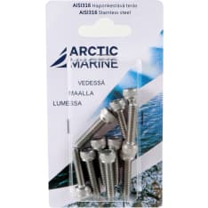 Arctic Marine DIN912 AISI 316 M6x25mm 10 kpl Kuusiokoloruuvi