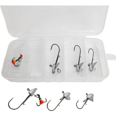 Jasu Pro Light ice jig head assortment 6 pcs heads + 3 pcs colored hooks