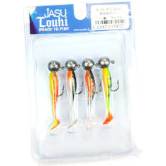 Jasu Louhi 4 cm jigs 4 pcs + jig heads 4 pcs jig set